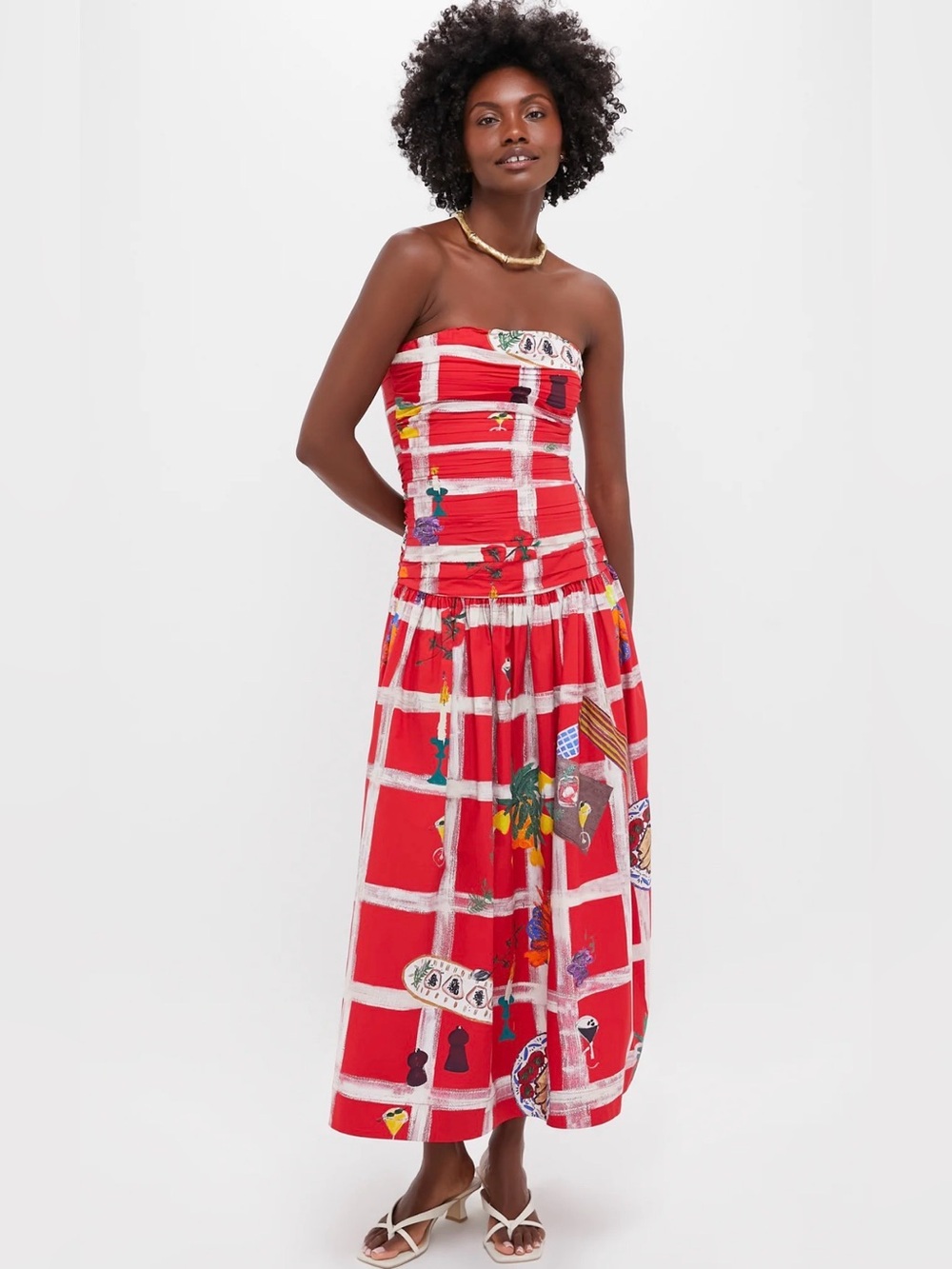 CAROLINA K. Picnic Red Malla Dress